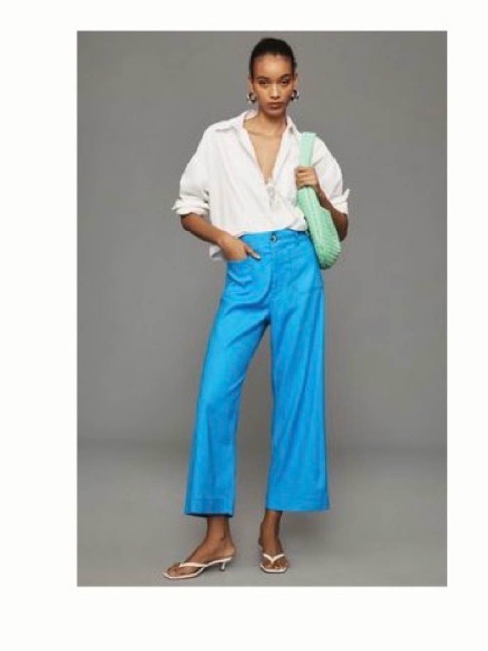 Colette linen blend crop wide